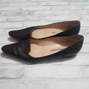 Manolo Blahnik Brown Flats